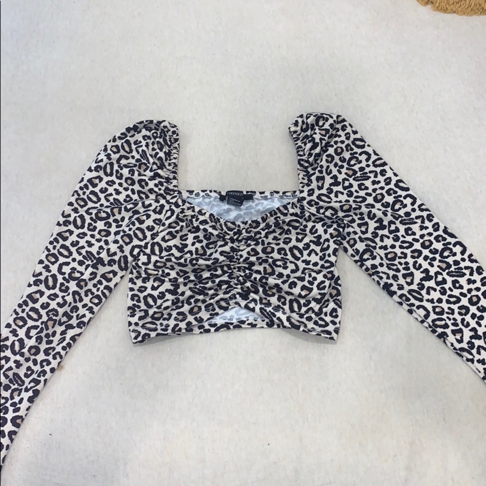 A long sleeve crop top